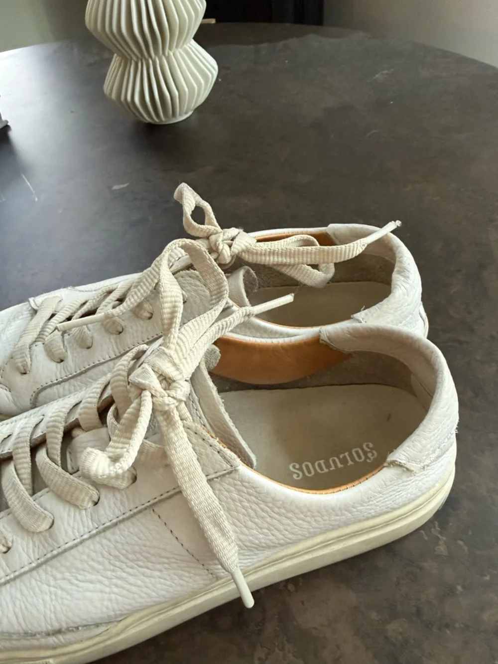 Soludos Off-White Leather Low-Top Sneakers - Picture 2 of 2